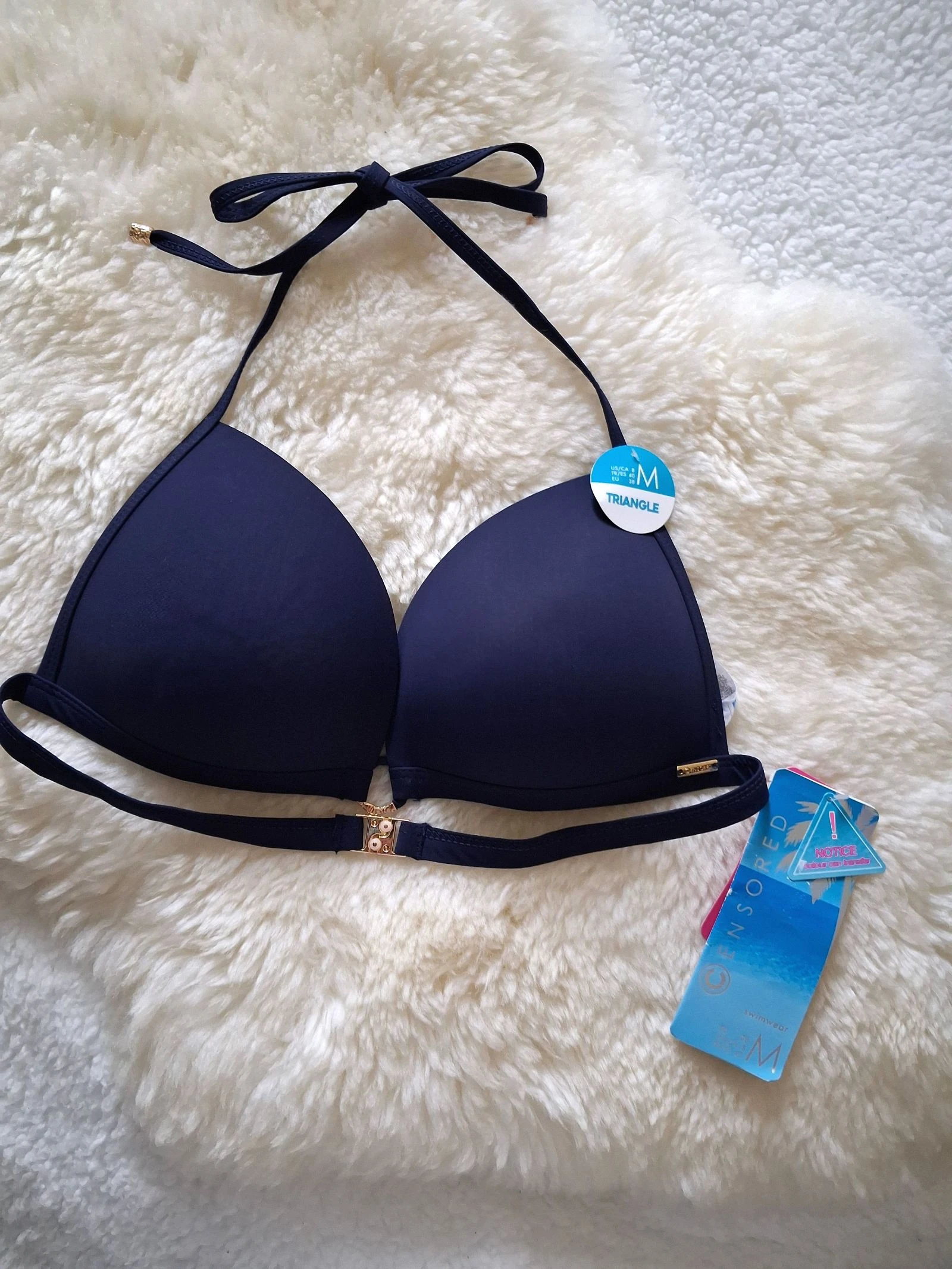 Joli haut de bikini bleu marine taille 38